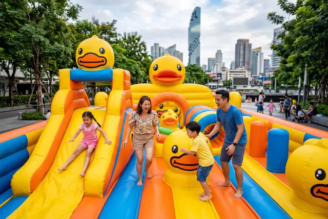 Bangkok's CentralWorld launches giant inflatable B.Duck playland to boost family tourism