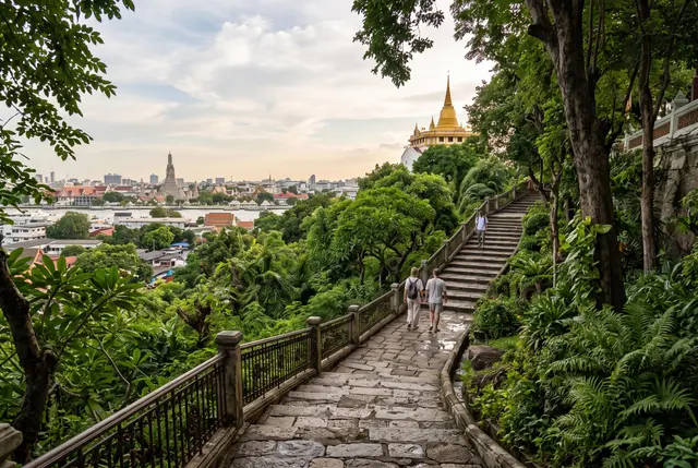 Golden Mount offers a tranquil ascent to Bangkok’s historic skyline views