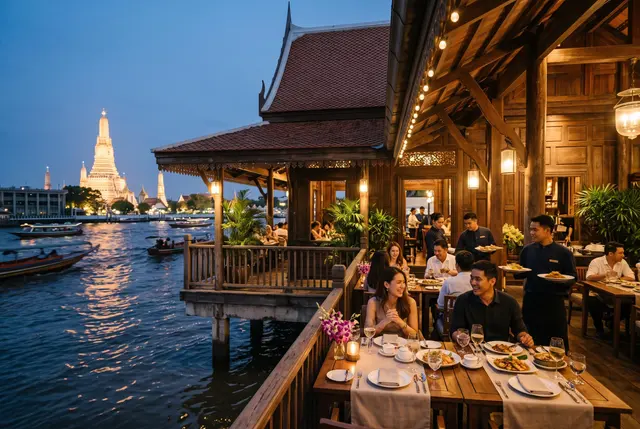 Baan Phraya offers a historic riverside Thai dining experience with modern finesse