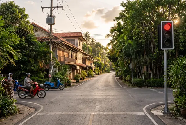 Understanding Thailand's red light rules: when can visitors turn left?
