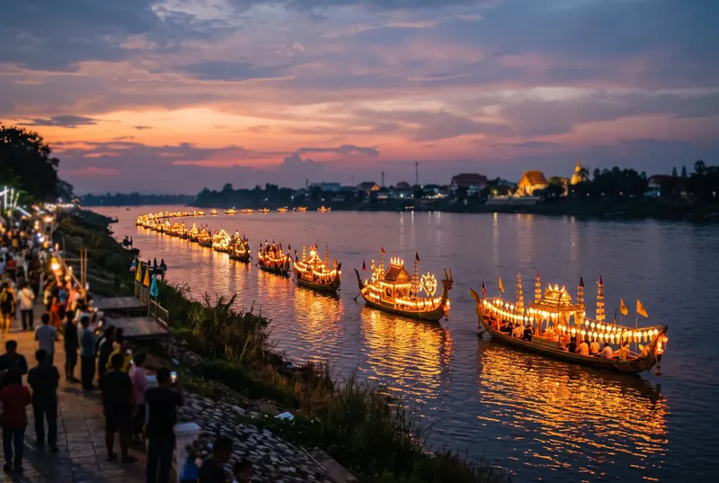 Nakhon Phanom’s illuminated boat procession shines a new light on Thai river festivals